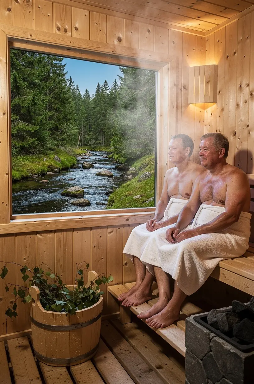 Puhkemaja terrass vaatega rahulikule metsale ja õitsevatele taimedel